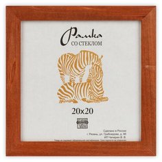 Рамка Зебра РЗ-25 20 х 20 см деревсо стеклом №2 коричневый 2 шт.