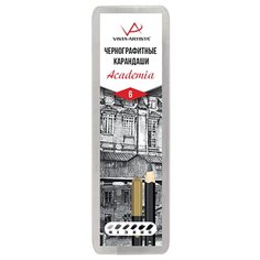 VISTA-ARTISTA VAGPM-6 Чернографитные карандаши Academia набор 6 штв металлической коробке 2 шт.