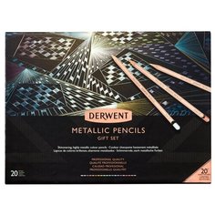 Derwent Набор цветных карандашей Metallic 20th Anniversary 20 цв2305598 в картонной подарочной упаковке 1 шт.