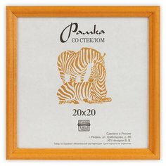 Рамка Зебра РЗ-17 20 х 20 см деревсо стеклом №3 желтый 2 шт.
