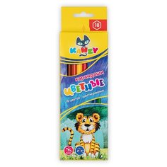 KANZY CP-2018 Набор цветных карандашей Мой друг тигрёнок 18 цв. 2 шт.