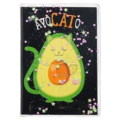 Centrum Блокнот обложка с гелевым наполнением глиттер внутри А6 56 лклетка Avocato 84238 3 шт.