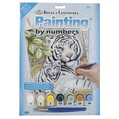 ROYAL LANGNICKEL Раскраска по номерам 2 Белые тигры PJS76 1 шт.