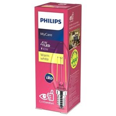 Лампа светодиодная Philips 4 Вт E14 свеча 3000 К теплый белый свет 4 шт.