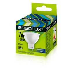 Лампа светодиодная Ergolux 7 Вт GU5.3 спот 6500 К холодный белый свет 4 шт.
