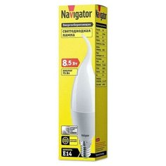 Лампа светодиодная Navigator 8.5 Вт E 14 свеча 4000 К нейтральный белый свет 3 шт.