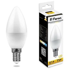 Лампа светодиодная Feron 7 Вт E14 свеча 2700 К теплый белый свет 4 шт.