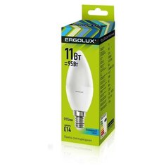 Лампа светодиодная Ergolux 11 Вт E14 свеча 4500 К холодный белый свет 3 шт.