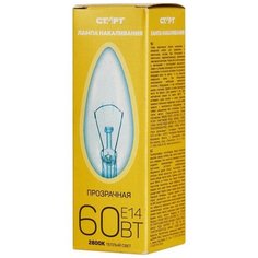 Лампа накаливания Старт 60 Вт E14 свеча прозрачная 2800 К теплый белый свет 11 шт. Start