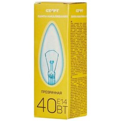 Лампа накаливания Старт 40 Вт E14 свеча прозрачная 2750 К теплый белый свет 7 шт. Start