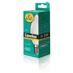 Лампа светодиодная Camelion 5 Вт E14 свеча 3000 К теплый белый свет 4 шт.