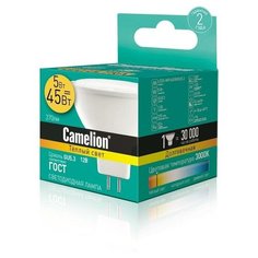 Лампа светодиодная Camelion 5 Вт GU5.3 спот 3000 К теплый белый свет 3 шт.