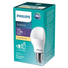 Лампа светодиодная Philips 7 Вт E27 грушевидная 3000 К теплый белый свет 3 шт.