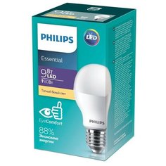 Лампа светодиодная Philips 9 Вт E27 грушевидная 3000 К теплый белый свет 3 шт.