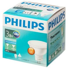 Лампа светодиодная Philips 3Вт GU5.3 спот 6500 К холодный белый свет 3 шт.