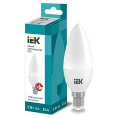 Лампа светодиодная IEK 5 Вт E14 свеча 4000 К нейтральный белый свет 4 шт.