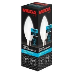 Лампа светодиодная Mega 7 Вт E14 свеча 4000 K нейтральный белый свет 5 шт.