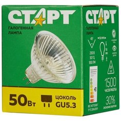 Лампа галогенная Старт 50 Вт GU5.3 спот зеркальный 2850 К теплый белый свет 6 шт. Start