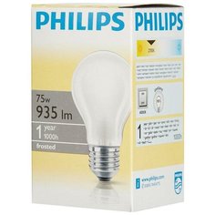 Лампа накаливания Philips 75 Вт E27 грушевидная матовая 2700 К теплый белый свет 10 шт.