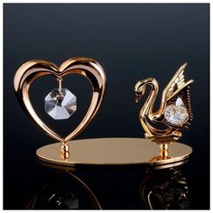 Сувенир с кристаллами Swarovski "Лебедь и сердце" 11,5х6,2 см 4266179 Crystocraft