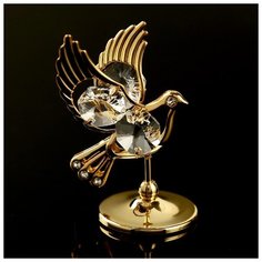 Сувенир с кристаллами Swarovski "Голубь" 5,9х4 см 4266182 Crystocraft