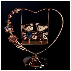 Сувенир с кристаллами Swarovski "Мишки на качелях" 14,4 х13,4 см 4266129 Crystocraft