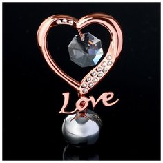 Сувенир с кристаллами Swarovski "Элегантное сердце Love" 8,3х5,1 см 4266135 Crystocraft