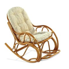 Кресло-качалка с подножкой,коньяк, bigarden