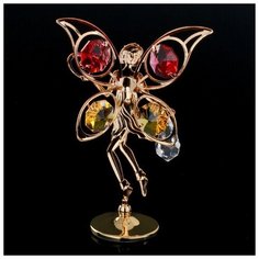 CRYSTOCRAFT Сувенир с кристаллами Swarovski "Цветочная фея" золото 10х6,5 см