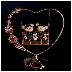 CRYSTOCRAFT Сувенир с кристаллами Swarovski "Мишки на качелях" 14,4 х13,4 см