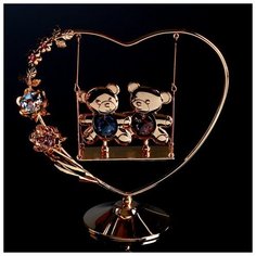 CRYSTOCRAFT Сувенир с кристаллами Swarovski "Мишки на качелях" 14,4 х13,4 см