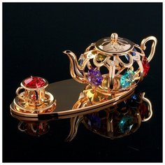 CRYSTOCRAFT Сувенир с кристаллами Swarovski "Чайный набор" 12,2х4,6 см
