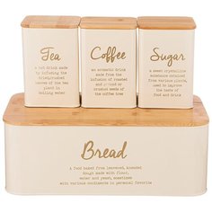 Набор Agness, хлебница 2 в 1,34*18*12,5 см, банка для сыпучих продуктов, 10*10*14 см, 3 штуки (790-271)