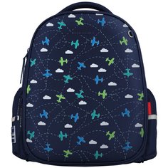 Рюкзак-капсула синий с эргономичной спинкой "игрушки.самолеты" Bruno Visconti