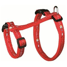 Шлейка с поводком Trixie нейлоновая с рисунком для крупных кошек (34-57 см/13 мм, В ассортименте)