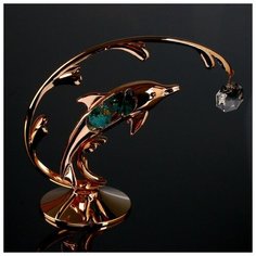 CRYSTOCRAFT Сувенир с кристаллами Swarovski "Дельфин на волне" 14х12,5 см