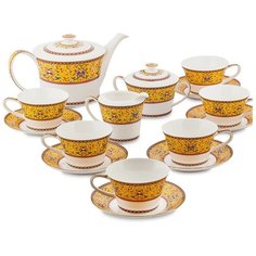 JK-178 Чайный сервиз на 6 перс. Арабески (Arabesca Yellow Pavone)