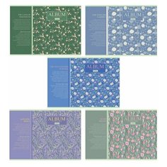 Альбом для рисования А4, 40 листов, скоба, матовая ламинация, HATBER, 205х290 мм, "Charming garden" (5 видов), 40А4лВ