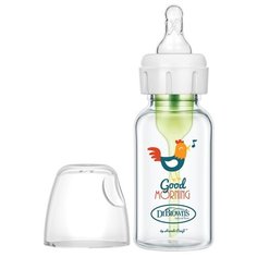 Dr. Browns Бутылочка стеклянная с узким горлом антиколиковая Options+ Петушок (SB41631), 120 мл, с рождения, прозрачный