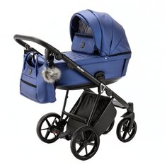 Коляска универсальная Adamex Belissa Deluxe 3 в 1, SМ-2 - синяя перламутр кожа