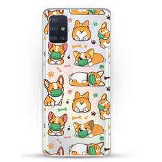 Силиконовый чехол Корги в масках на Samsung Galaxy A51 Andy & Paul