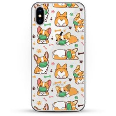 Силиконовый чехол Корги в масках на Apple iPhone X Andy & Paul