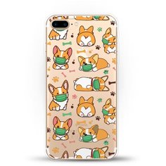 Силиконовый чехол Корги в масках на Apple iPhone 8 Plus Andy & Paul