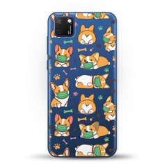 Силиконовый чехол Корги в масках на Huawei Y5p Andy & Paul