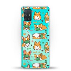 Силиконовый чехол Корги в масках на Samsung Galaxy A71 Andy & Paul