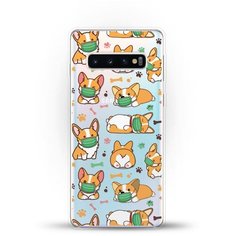 Силиконовый чехол Корги в масках на Samsung Galaxy S10 Andy & Paul