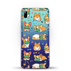 Силиконовый чехол Корги в масках на Huawei P Smart (2019) Andy & Paul