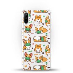 Силиконовый чехол Корги в масках на Huawei Nova 4e Andy & Paul