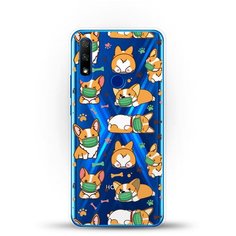 Силиконовый чехол Корги в масках на Honor 9X Andy & Paul