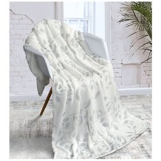 Плед Guten Morgen Жардин, 200 х 220 см, белый/серый